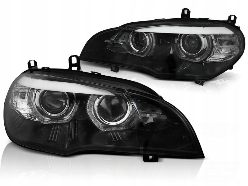 Передні фари BMW X5 E70 дорестайл з 3D діодними кільцями