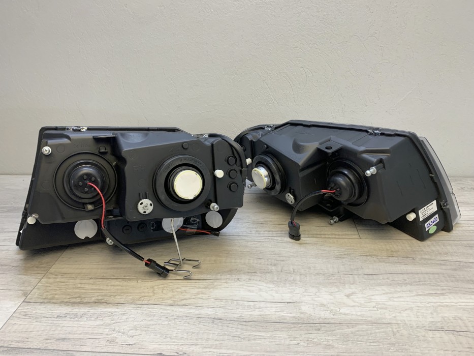 Передні фари Jeep Grand Cherokee WJ чорні, led габарити