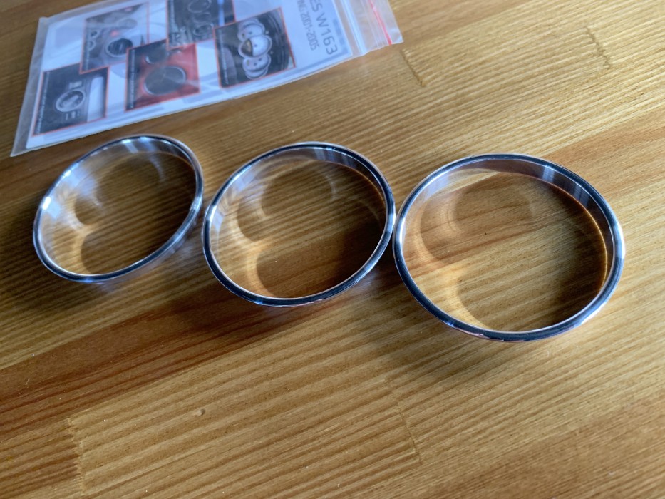 Хром кільця на ручки пічки Mercedes ML W163 рестайлінг