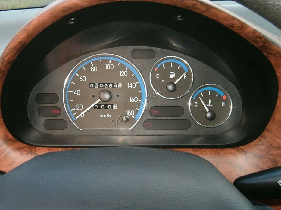 Хромовані кільця в панель приладів Daewoo Matiz (тип 2)