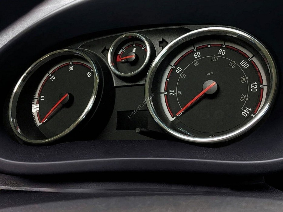 Хромовані кільця на панель приладів Opel Corsa D