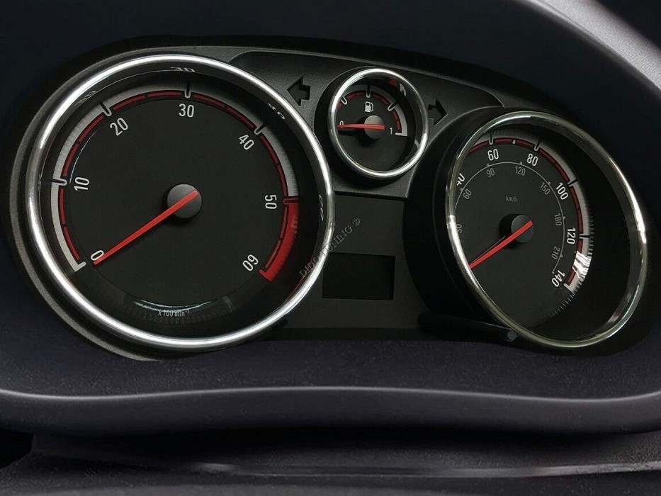 Хромовані кільця на панель приладів Opel Corsa D