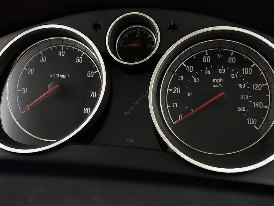 Хромовані кільця в щиток приладів Opel Astra H