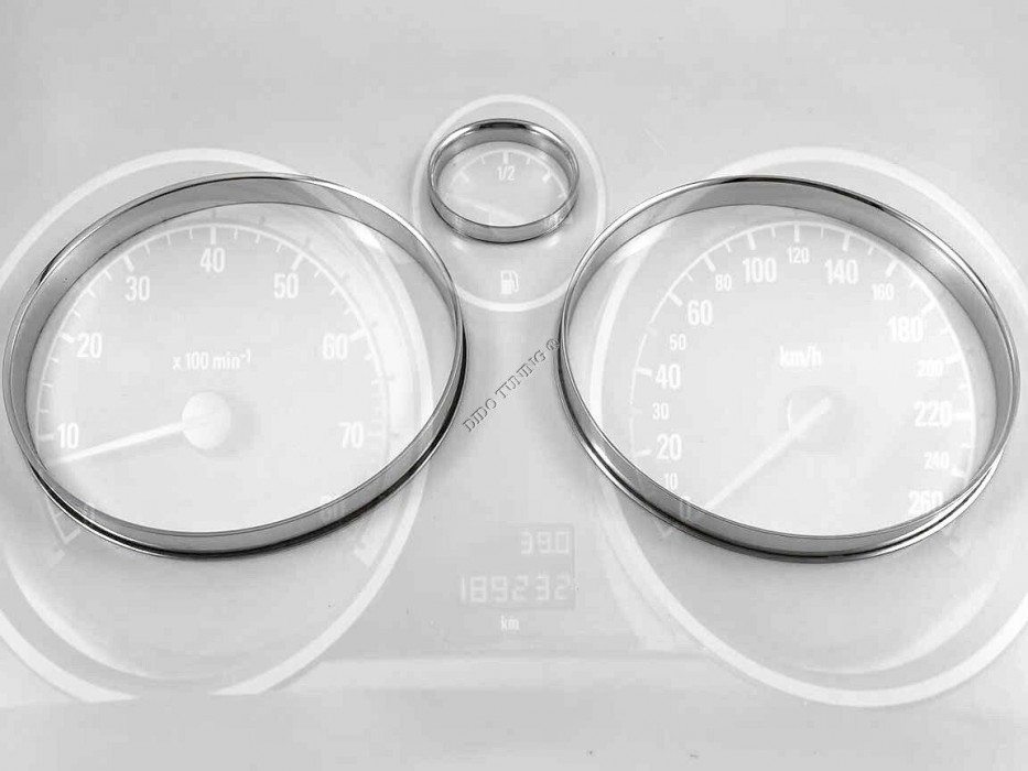 Хромовані кільця в щиток приладів Opel Astra H