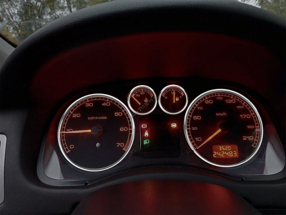 Декоративні кільця в щиток приладів Peugeot 307