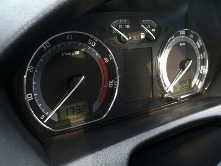 Хром кільця в щиток приладів Skoda Fabia I