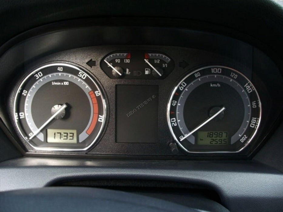 Хром кільця в щиток приладів Skoda Fabia I