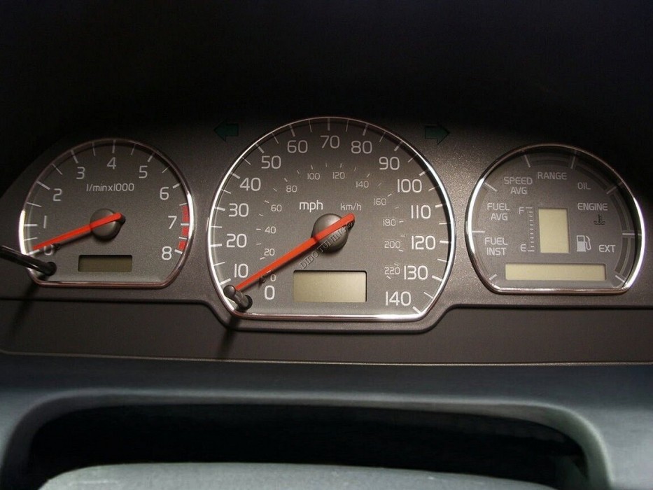 Хромовані кільця в щиток приладів Volvo S40/V40 (dido)