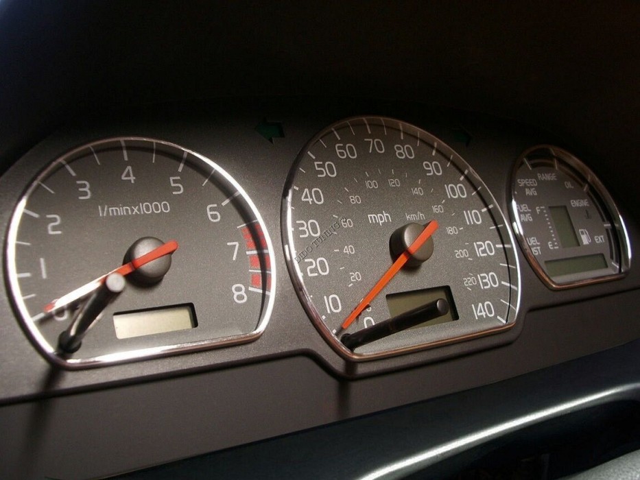 Хромовані кільця в щиток приладів Volvo S40/V40 (dido)