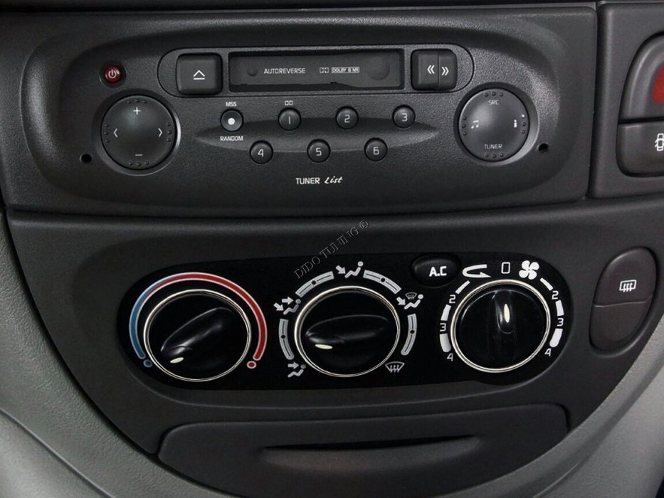 Хром кільця на ручки пічки Renault Megane 1 (95-02)