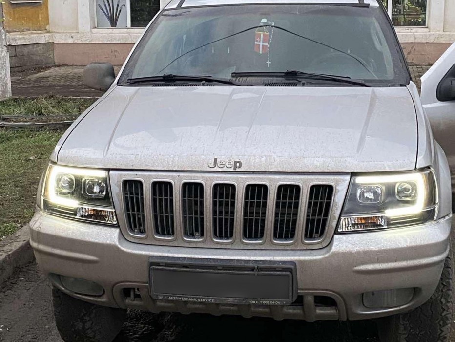 Передні фари Jeep Grand Cherokee WJ чорні, led габарити