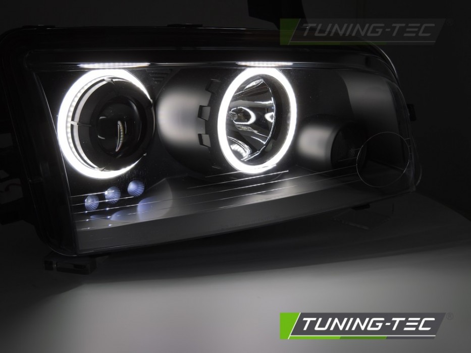 Тюнінгові передні фари Dodge Charger LX 2006-2010 чорні з кільцями