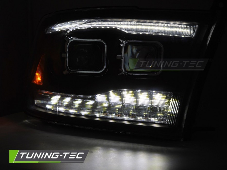 Чорні передні фари Dodge RAM 2009-2018 (дві лінзи)