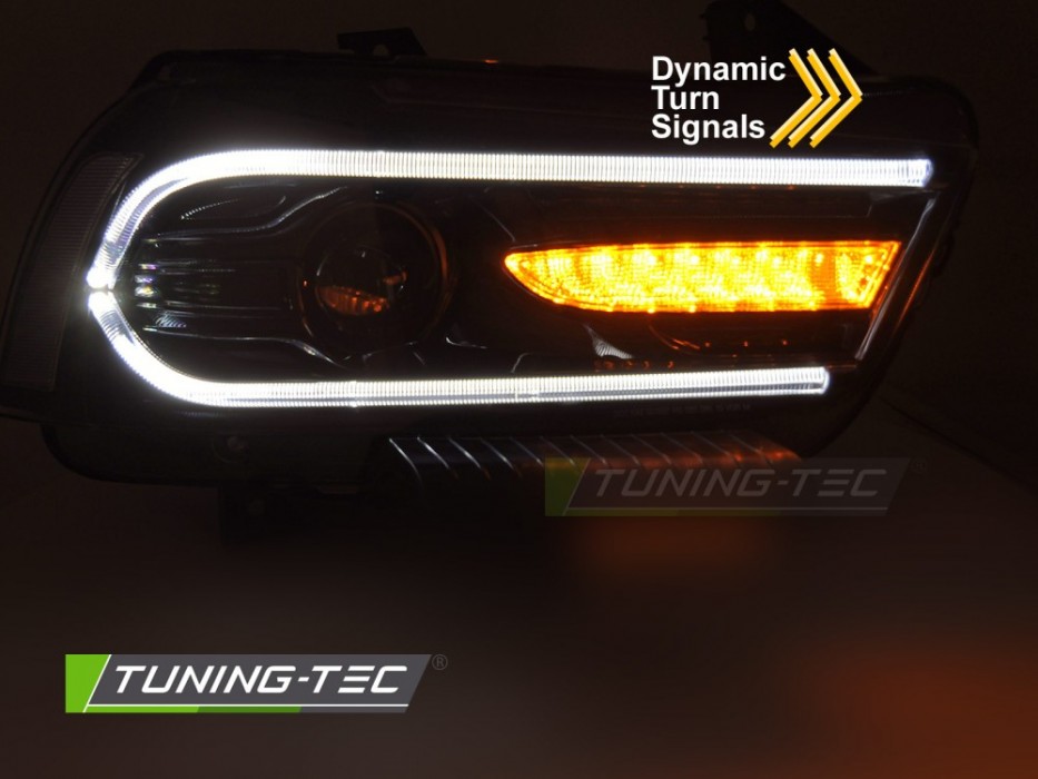 Тюнінгові фари передні Dodge Charger LX 2011-2015 оптика з лед поворотами
