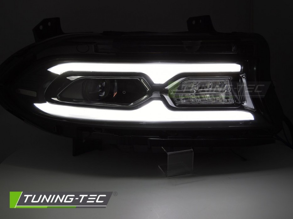 Черные лед фары передние Dodge Charger 14-23 оптика тюнинговая