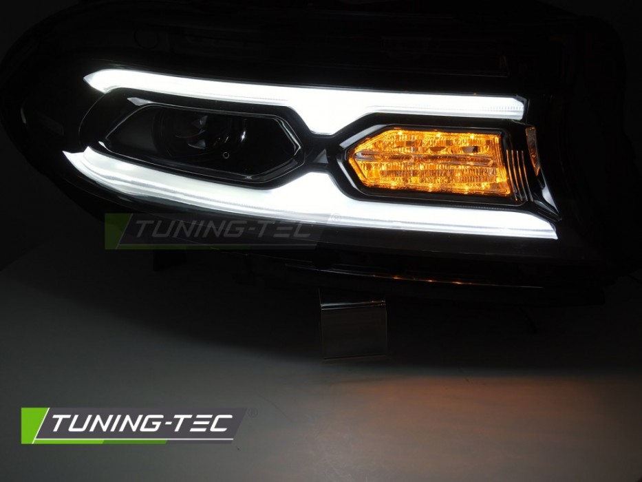 Черные лед фары передние Dodge Charger 14-23 оптика тюнинговая