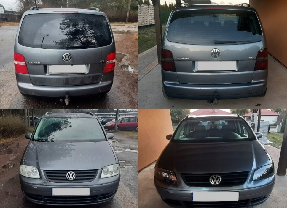 Чорні тюнінг передні фари VOLKSWAGEN TOURAN 2003-2006, CADDY