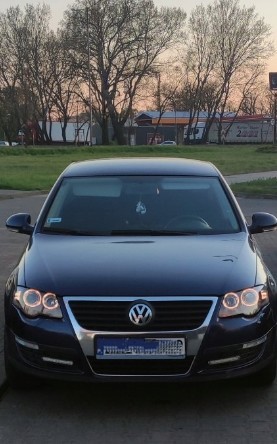 Фари передні VW Passat B6 чорні з кільцями