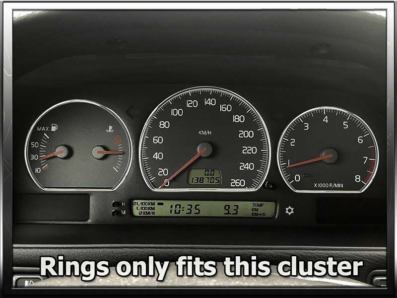 Хромовані кільця в панель приладів  Volvo S70 / V70 / C70 / 850