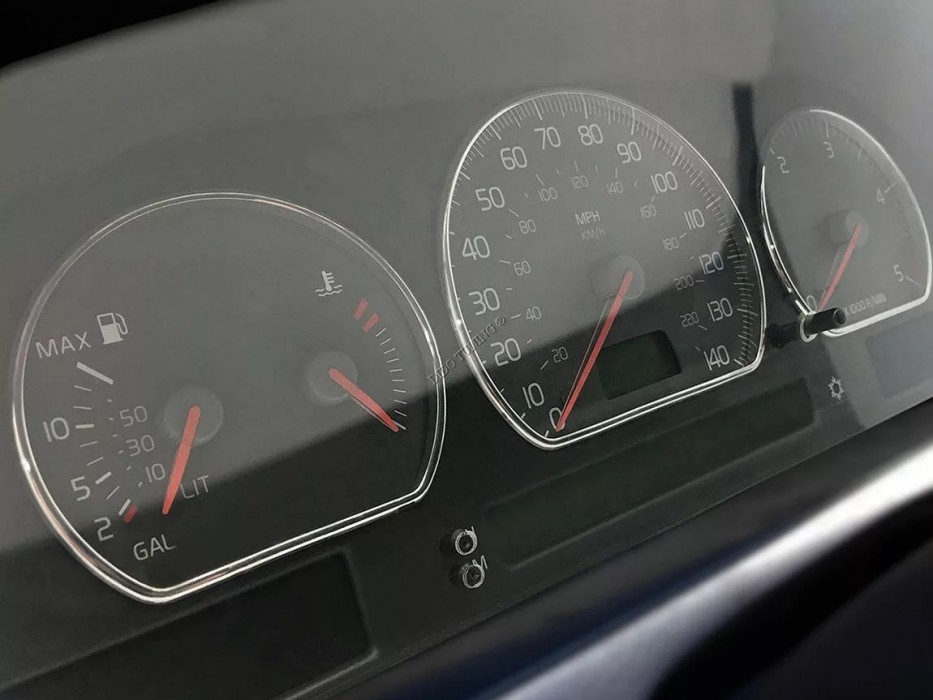 Хромовані кільця в панель приладів  Volvo S70 / V70 / C70 / 850