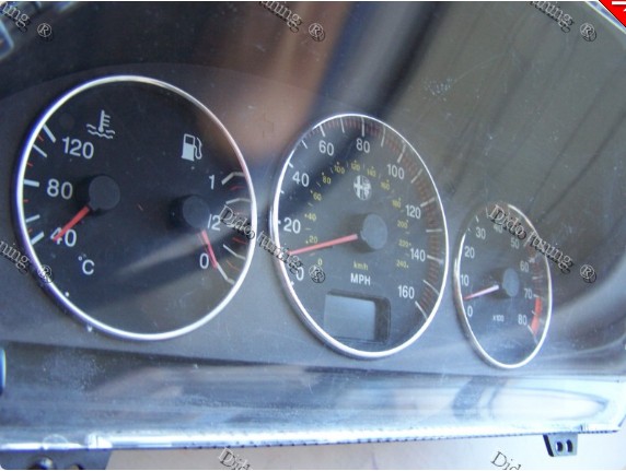 Хромовані кільця в щиток приборів Alfa Romeo 145