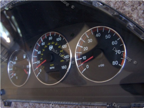 Хромовані кільця в щиток приборів Alfa Romeo 145