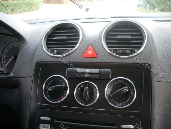 Хром кільця на ручки пічки VW Caddy II