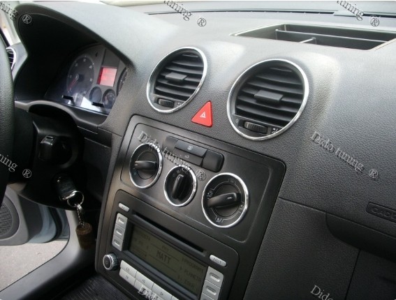 Хром кільця на ручки пічки VW Caddy II