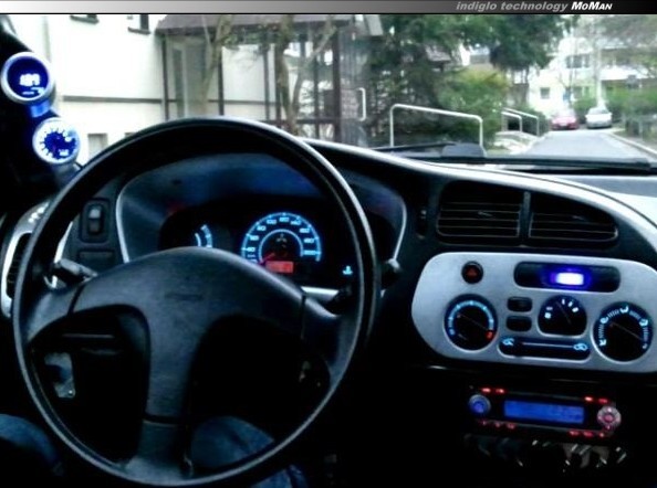 Накладки, що світяться, на панель управління обігрівачем Mitsubishi Colt 1996-2003