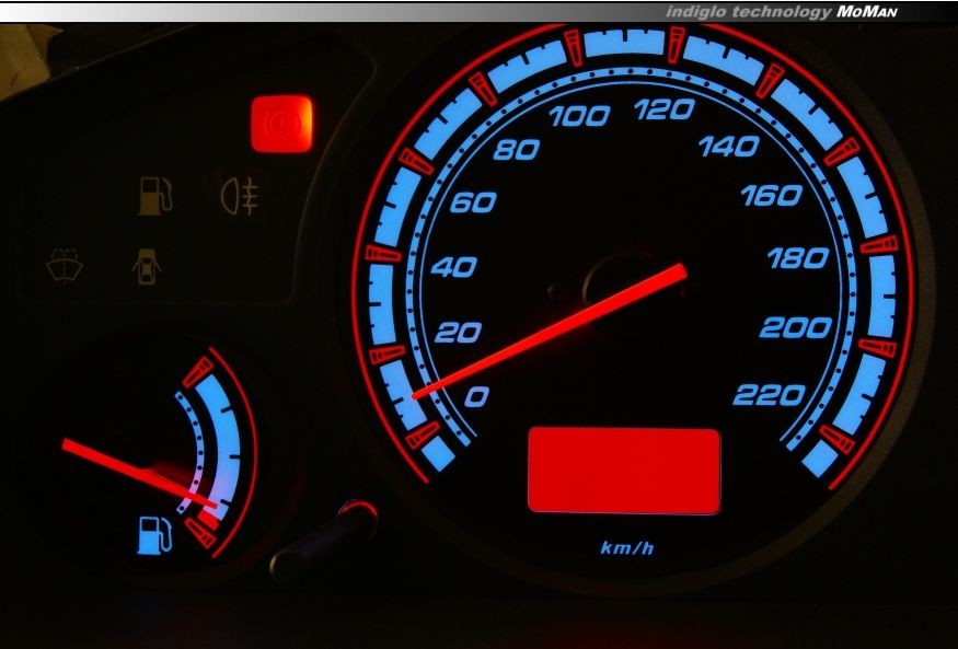 Светящиеся накладки на панель приборов Nissan Primera P11 дорестайл вер. 2