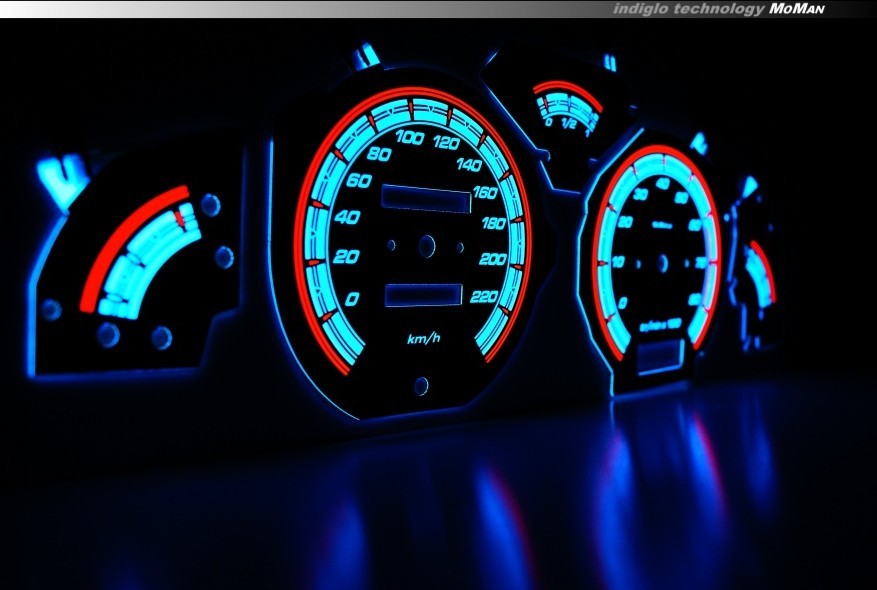 Накладки, що світяться, на шкали приладів Peugeot 106
