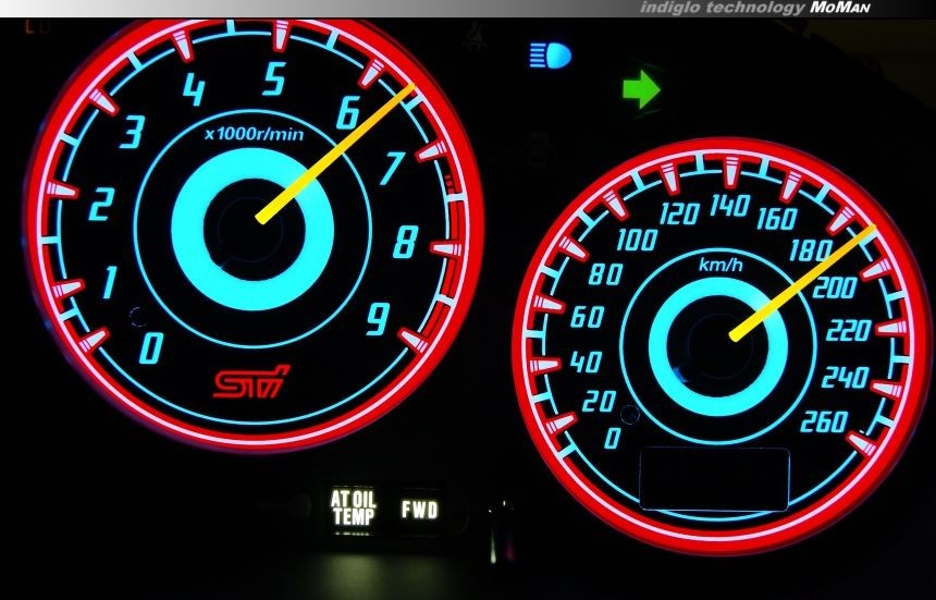 Тюнінгові накладки в щиток приладів Subaru Impreza 2000-2007 вар. 2