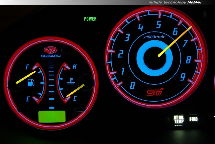 Тюнінгові накладки в щиток приладів Subaru Impreza 2000-2007 вар. 2