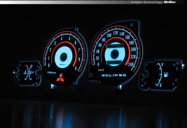 Светящиеся накладки в приборку Mitsubishi Eclipse 2G вер. 2