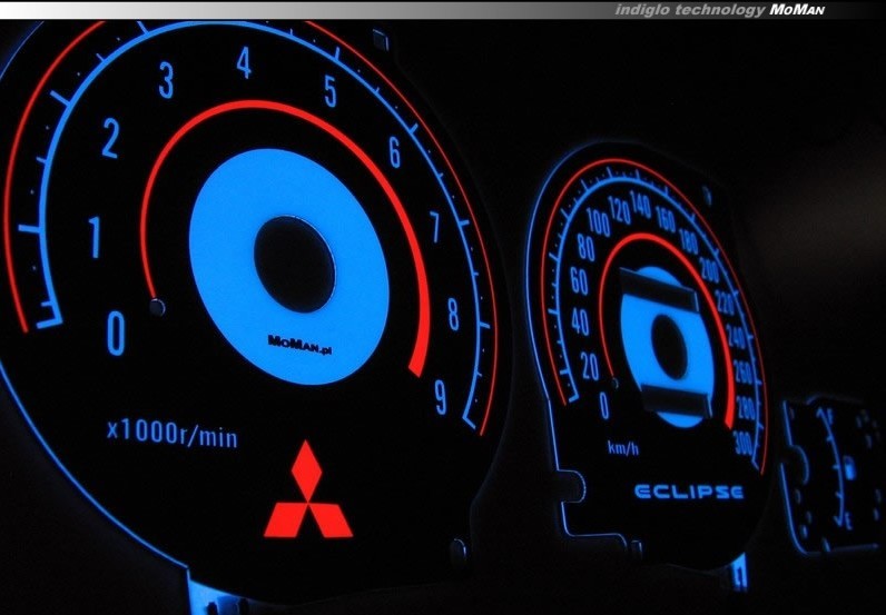 Светящиеся накладки в приборку Mitsubishi Eclipse 2G вер. 2