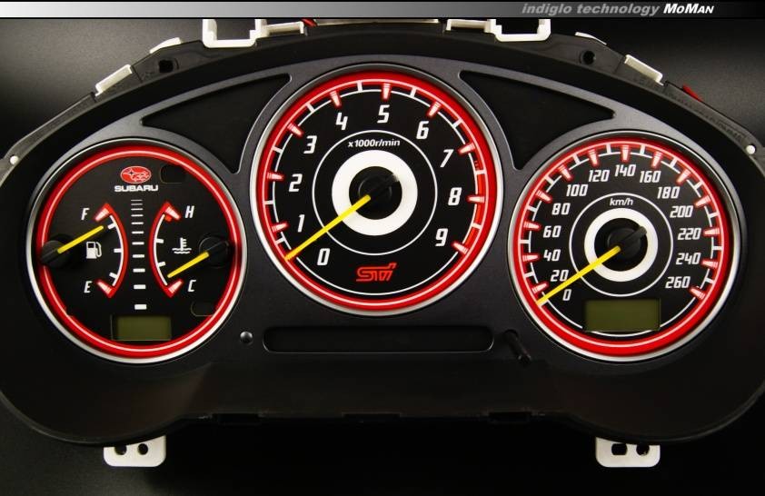 Тюнінгові накладки в щиток приладів Subaru Impreza 2000-2007 вар. 2