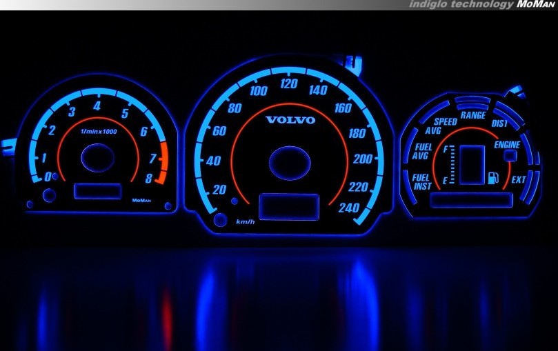 Плазмові тюнінг накладки на шкали приладів Volvo V40 / S40 1995-2002