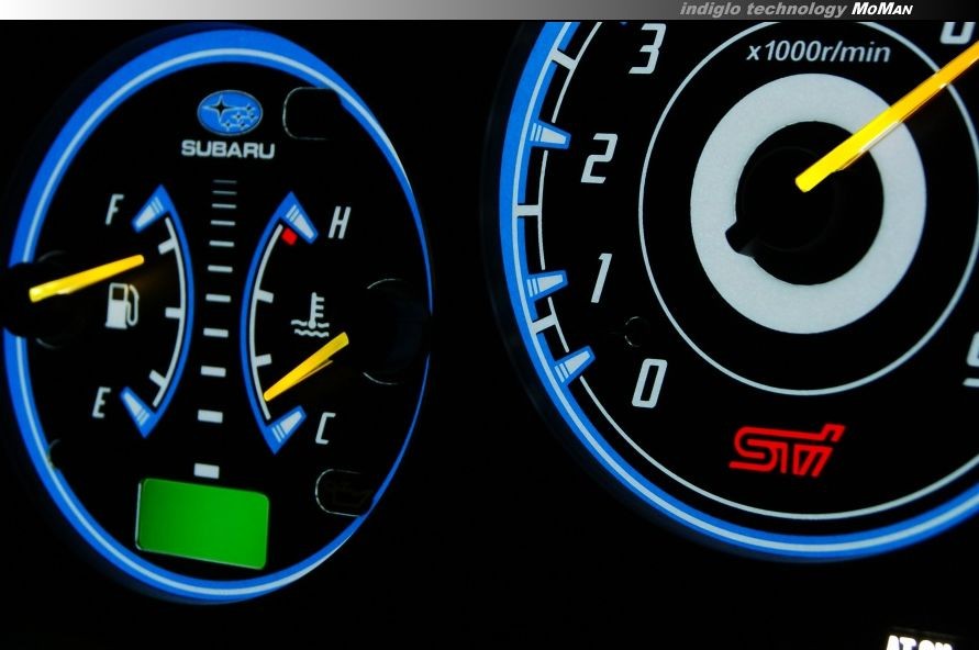 Плазмові накладки на шкали приладів Subaru Impreza 2000-2007 вар. 1