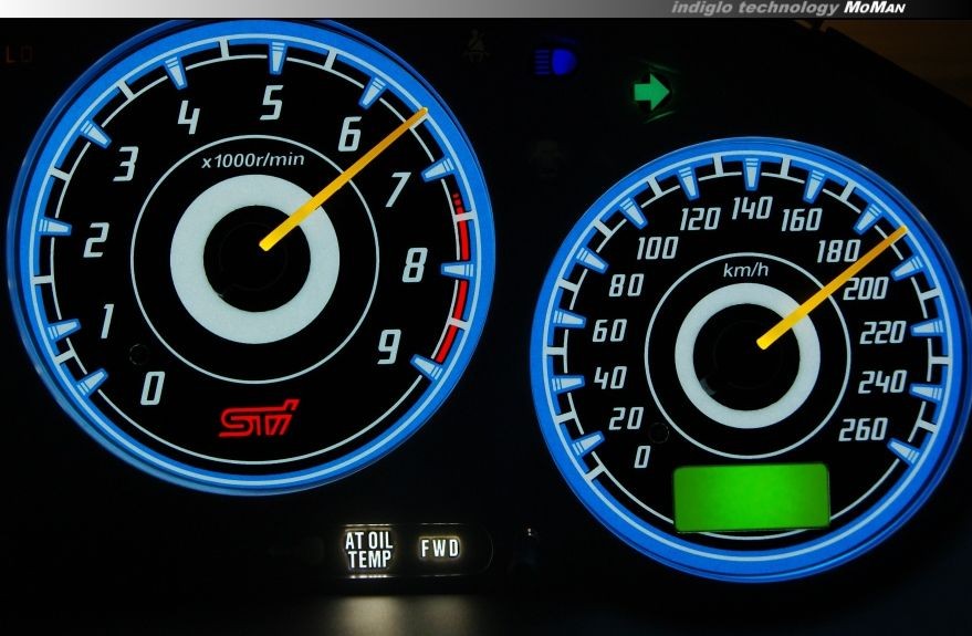 Плазмові накладки на шкали приладів Subaru Impreza 2000-2007 вар. 1