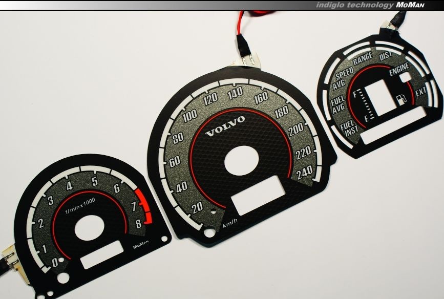 Плазмові тюнінг накладки на шкали приладів Volvo V40 / S40 1995-2002