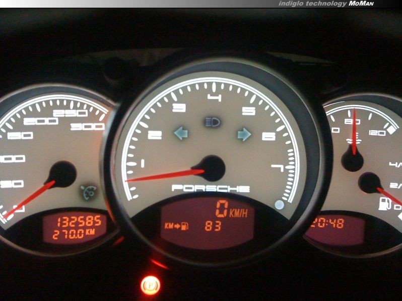 Накладки, що світяться, в щиток приладів Porsche Boxter 986 (1997-2005) вар. 2