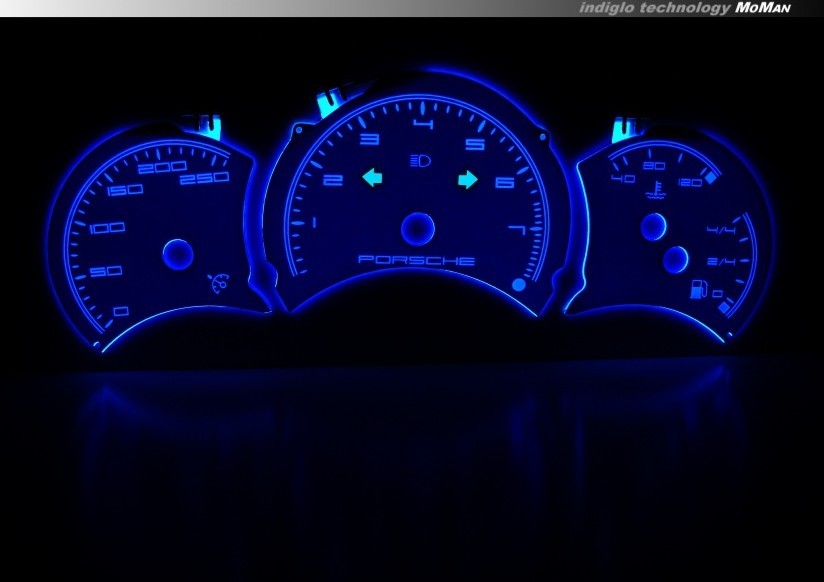 Накладки, що світяться, в щиток приладів Porsche Boxter 986 (1997-2005) вар. 2