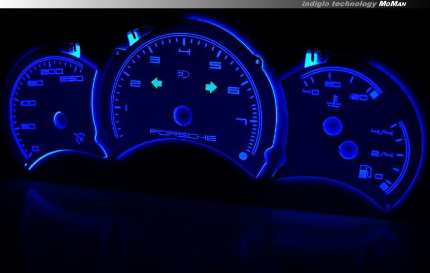Накладки, що світяться, в щиток приладів Porsche Boxter 986 (1997-2005) вар. 2