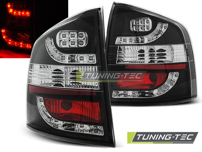 Чорні led ліхтарі задні SKODA OCTAVIA II A5 KOMBI