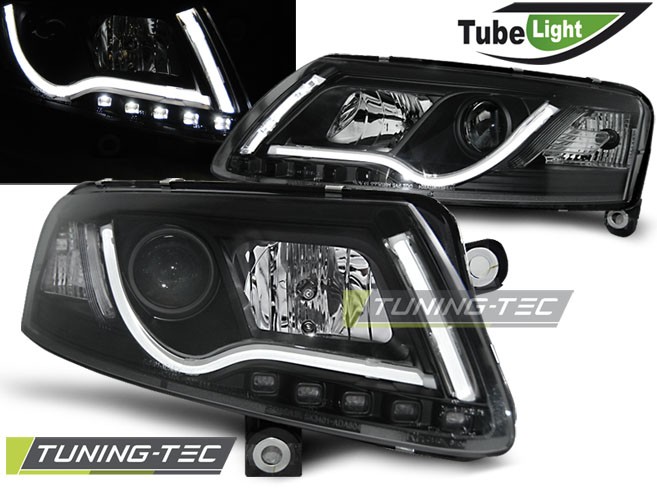 Чорні діодні фари AUDI A6 C6 TUBE LIGHT