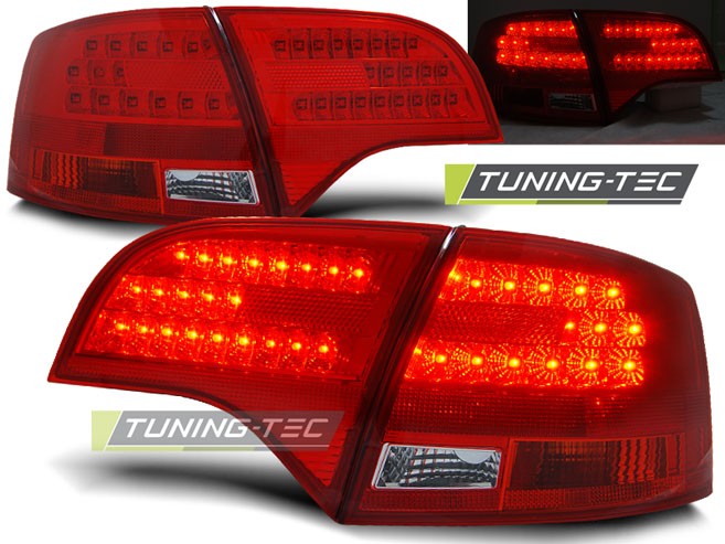 Діодні тюнінг ліхтарі (задні стопи) AUDI A4 B7 універсал, червоні