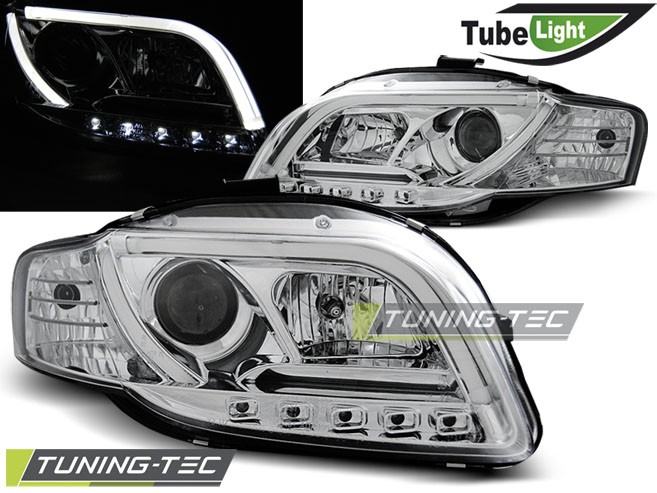 Оптика передня (фари тюнінг) AUDI A4 B7 TUBE LIGHT CHROME