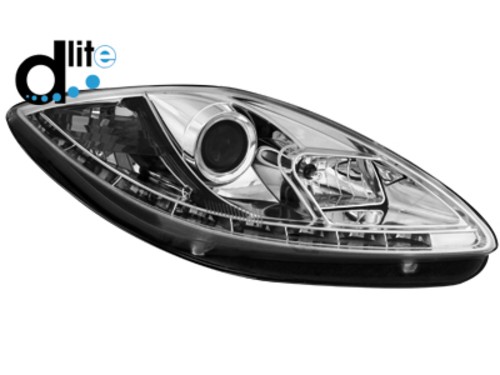 Передні тюнінгові фари Seat Leon 2 2009-2012, Altea 2009-2015 з денними ходовими вогнями