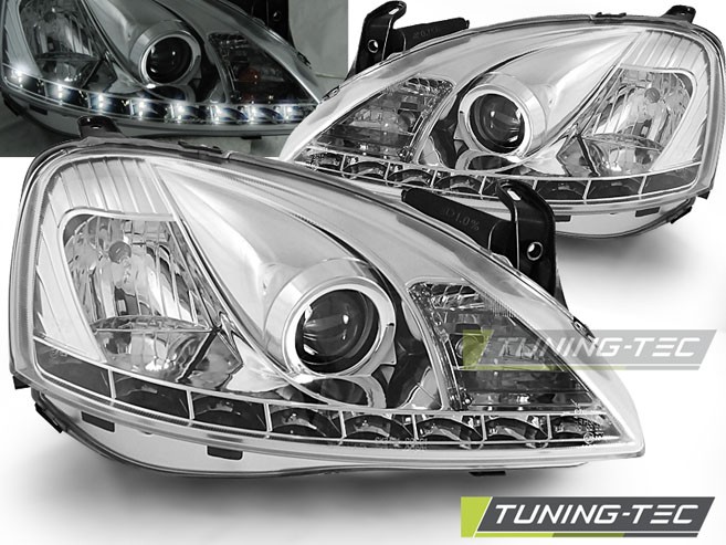 Передні тюнінг фари з діодними габаритами OPEL CORSA C