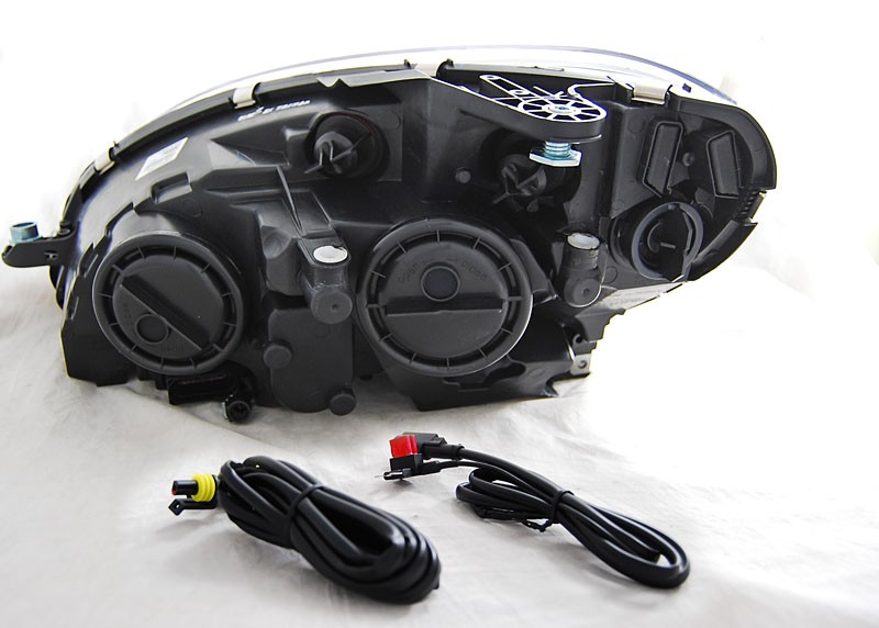 Чорні фари передні з ДХО MERCEDES З W204 2007-2010